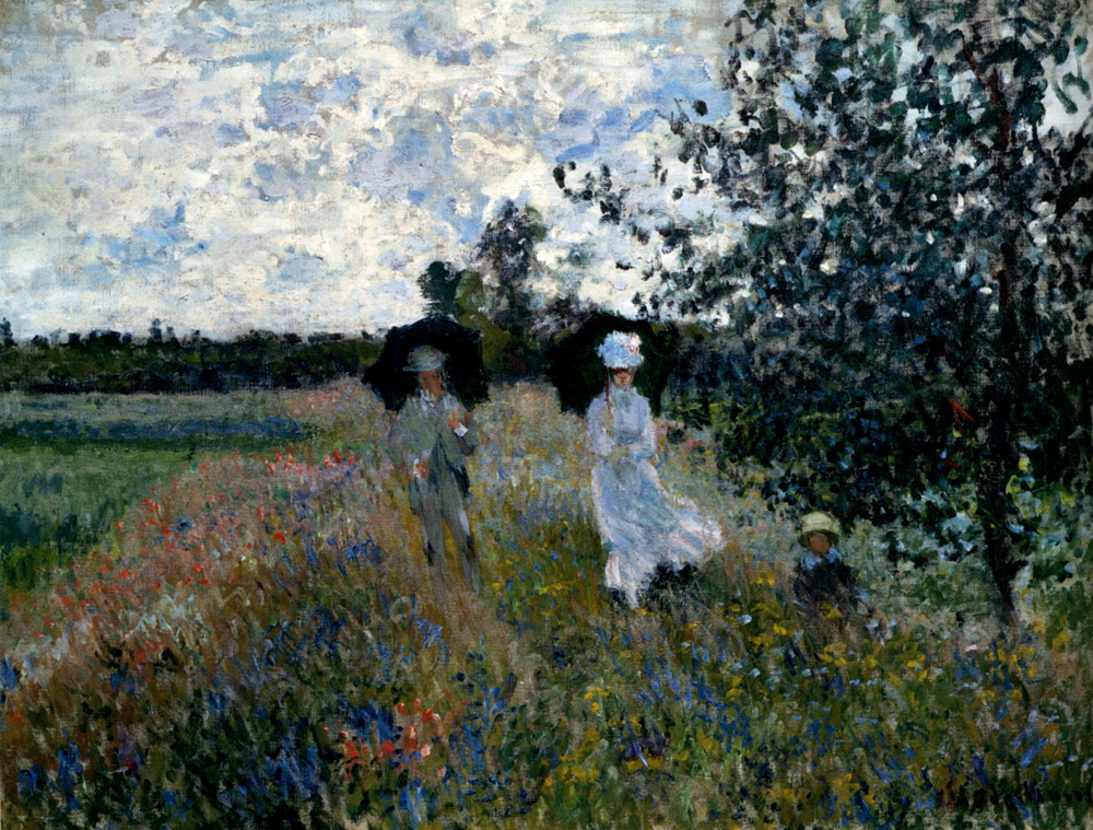 Клод Моне картина Прогулка близ Аржантёя 1873г